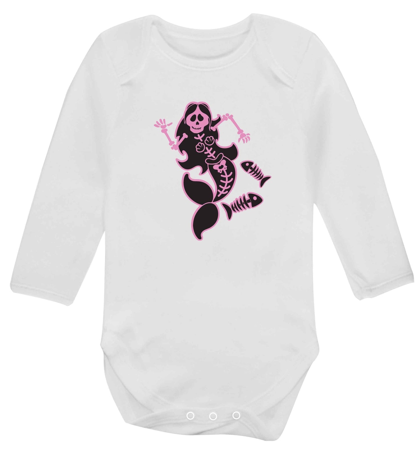 Skeleton mermaid baby vest long sleeved white 6-12 months