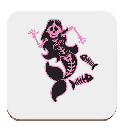 Skeleton mermaid set of four coasters