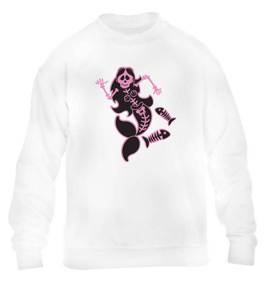 Skeleton mermaid children's white sweater 12-13 Years