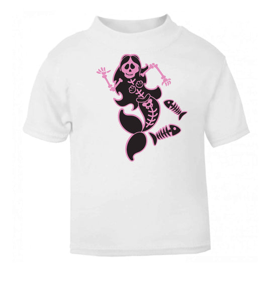 Skeleton mermaid white baby toddler Tshirt 2 Years