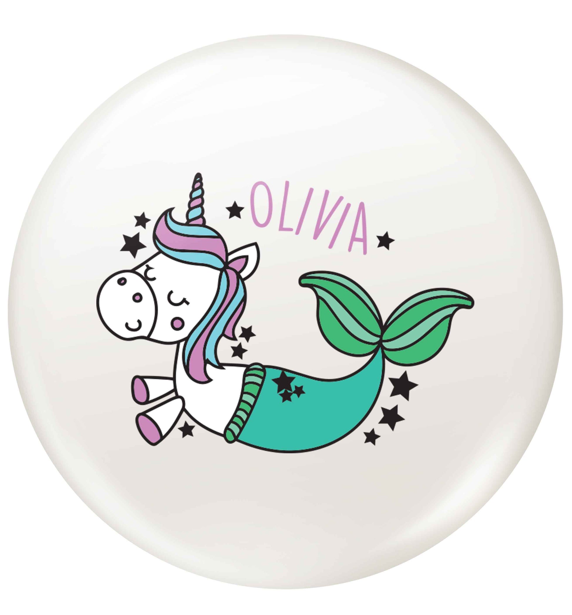 Unicorn mermaid - any name small 25mm Pin badge