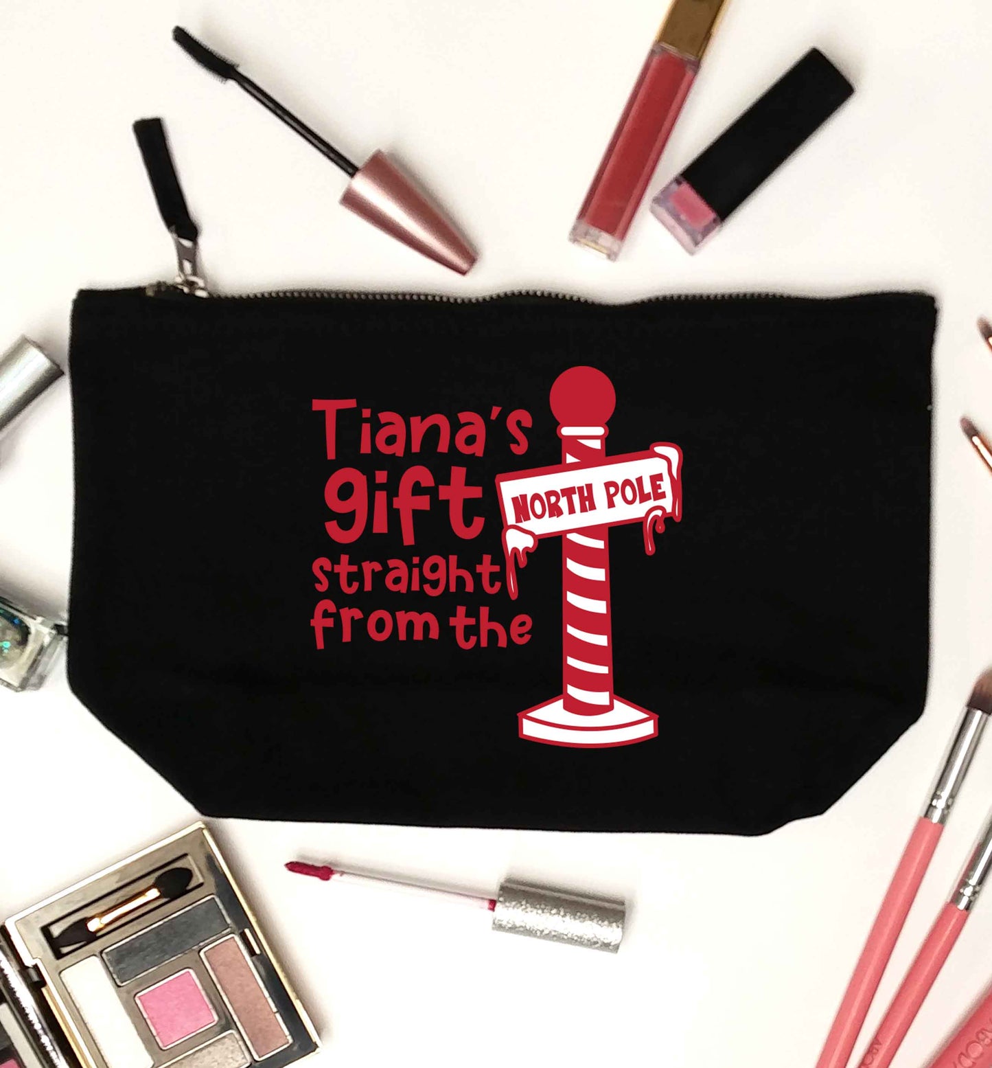 Merry Christmas black makeup bag