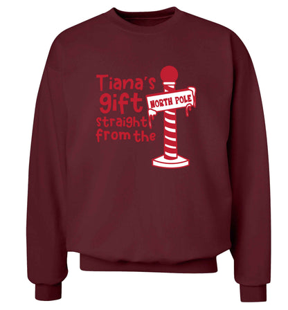 Merry Christmas adult's unisex maroon sweater 2XL