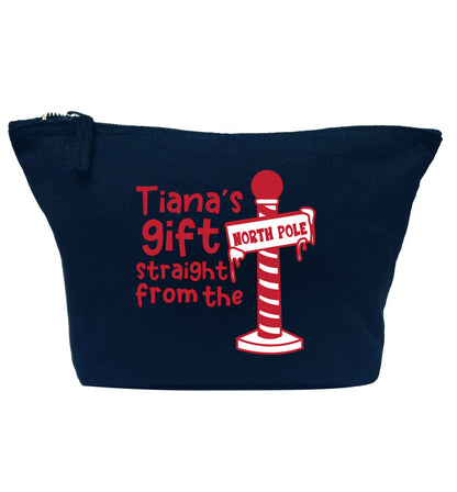 Merry Christmas navy makeup bag