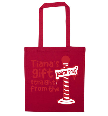Merry Christmas red tote bag