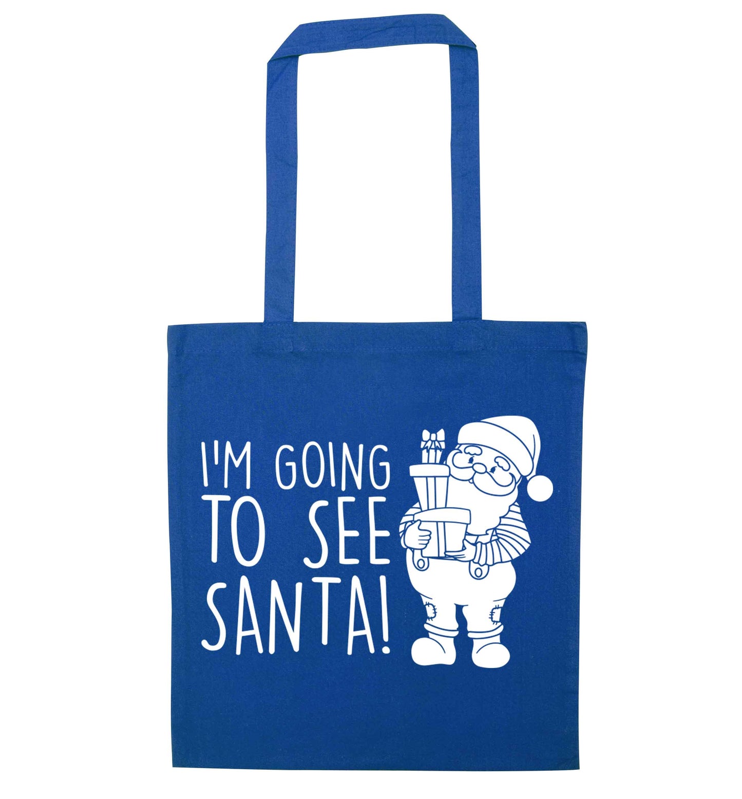 Merry Christmas blue tote bag