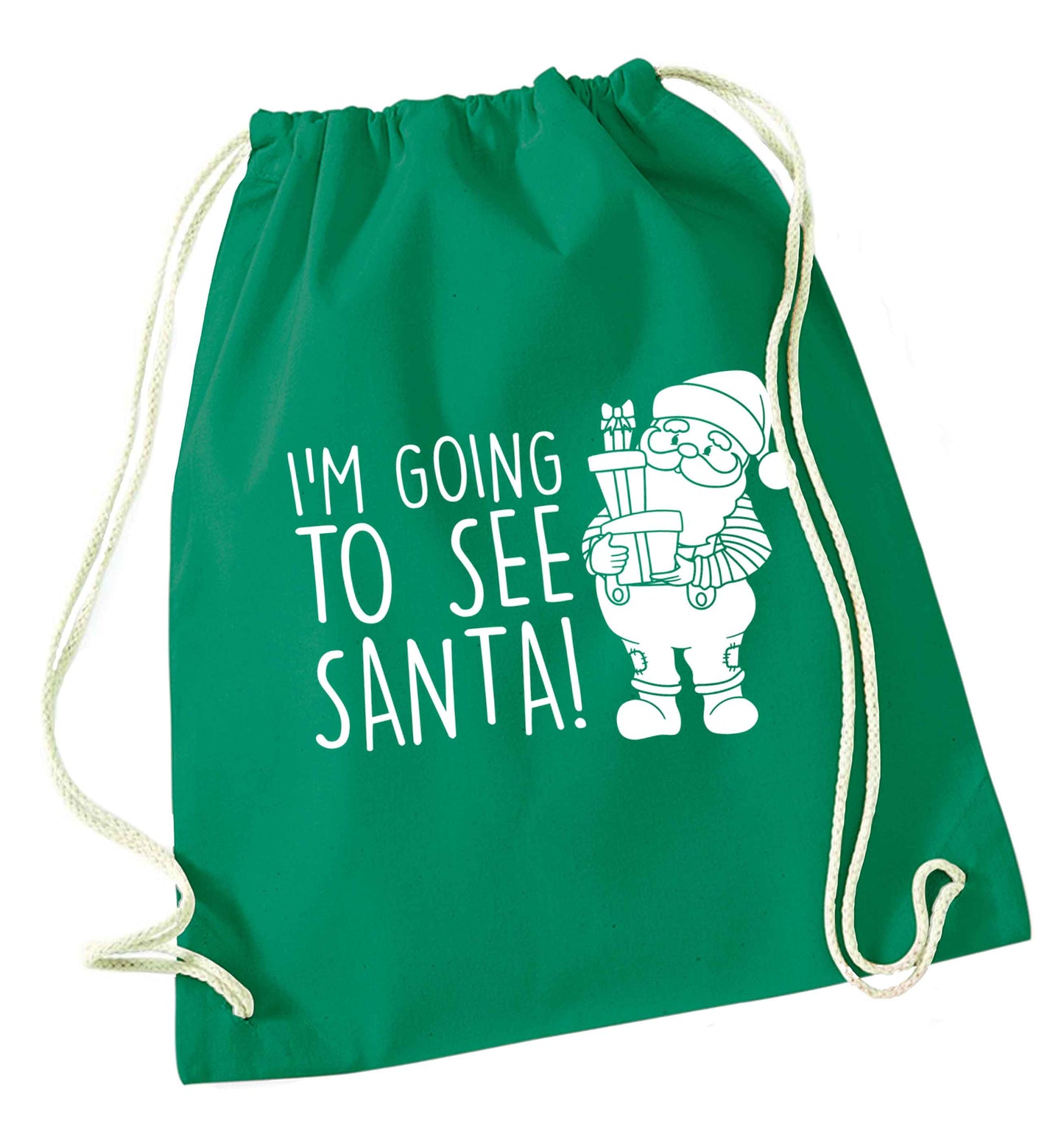 Merry Christmas green drawstring bag