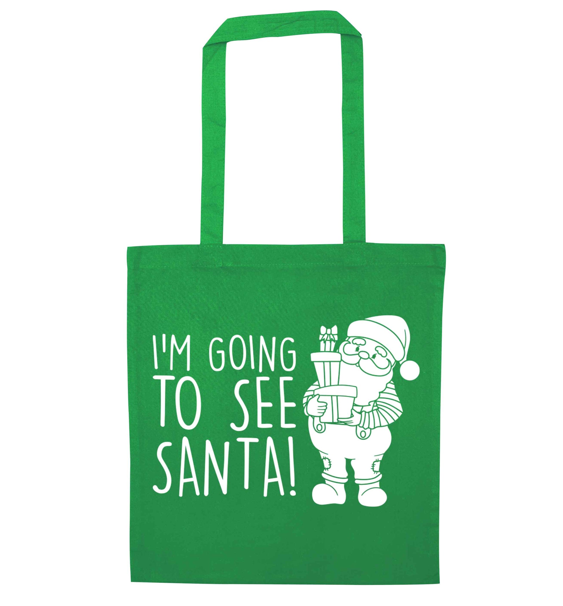 Merry Christmas green tote bag