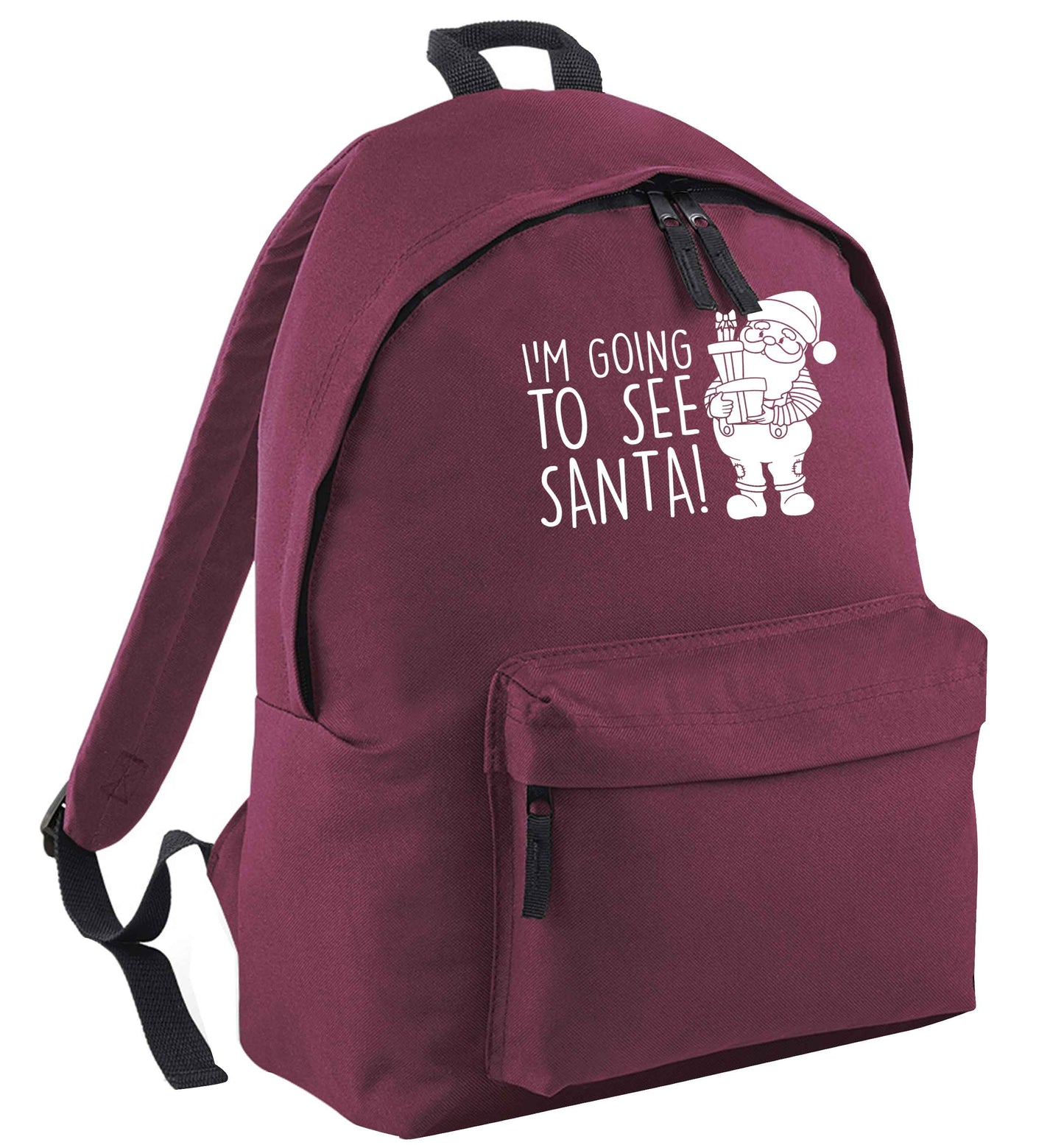 Merry Christmas maroon adults backpack