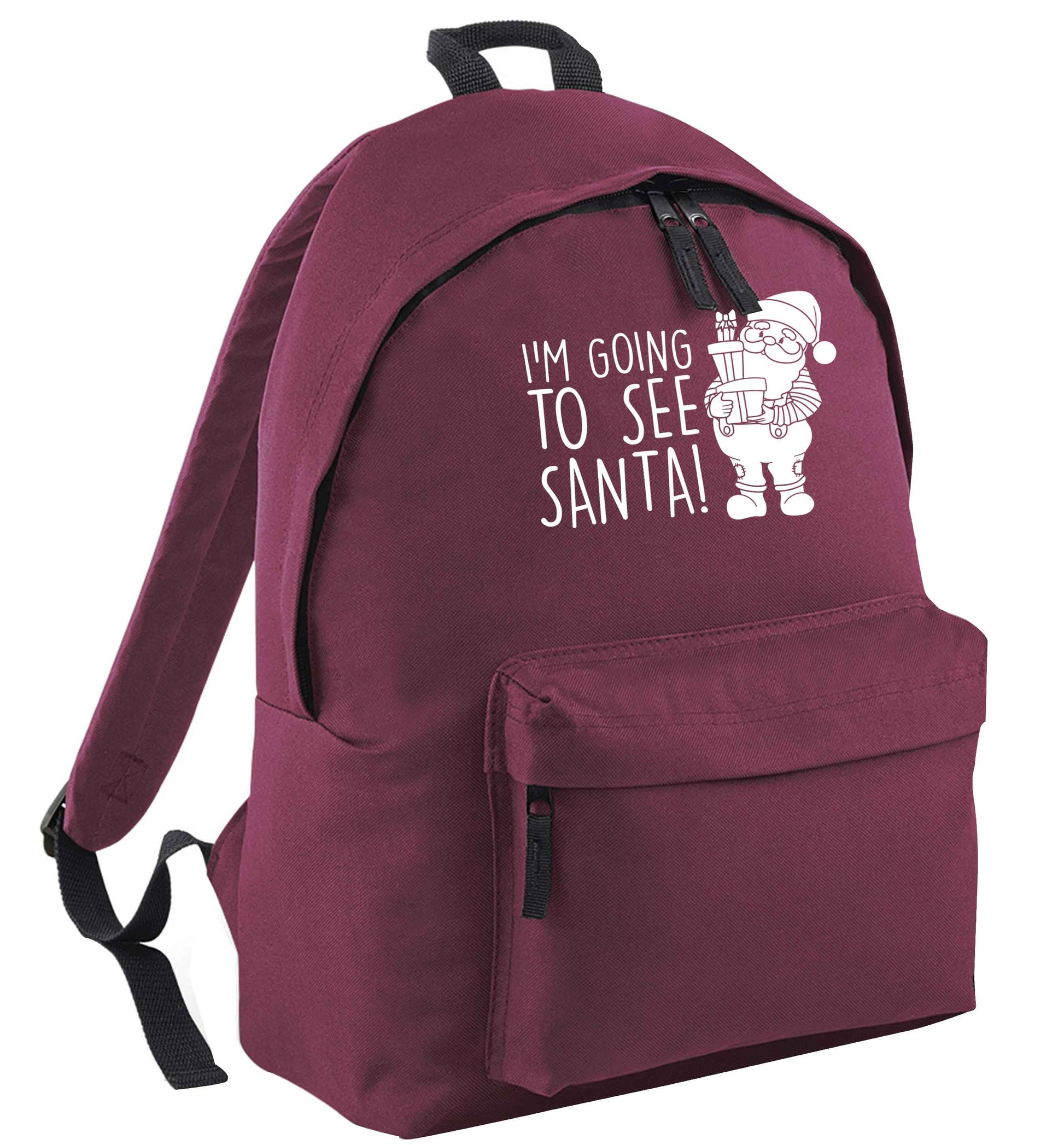 Merry Christmas maroon adults backpack