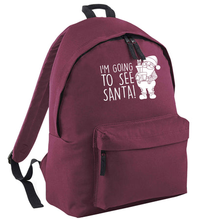 Merry Christmas maroon adults backpack