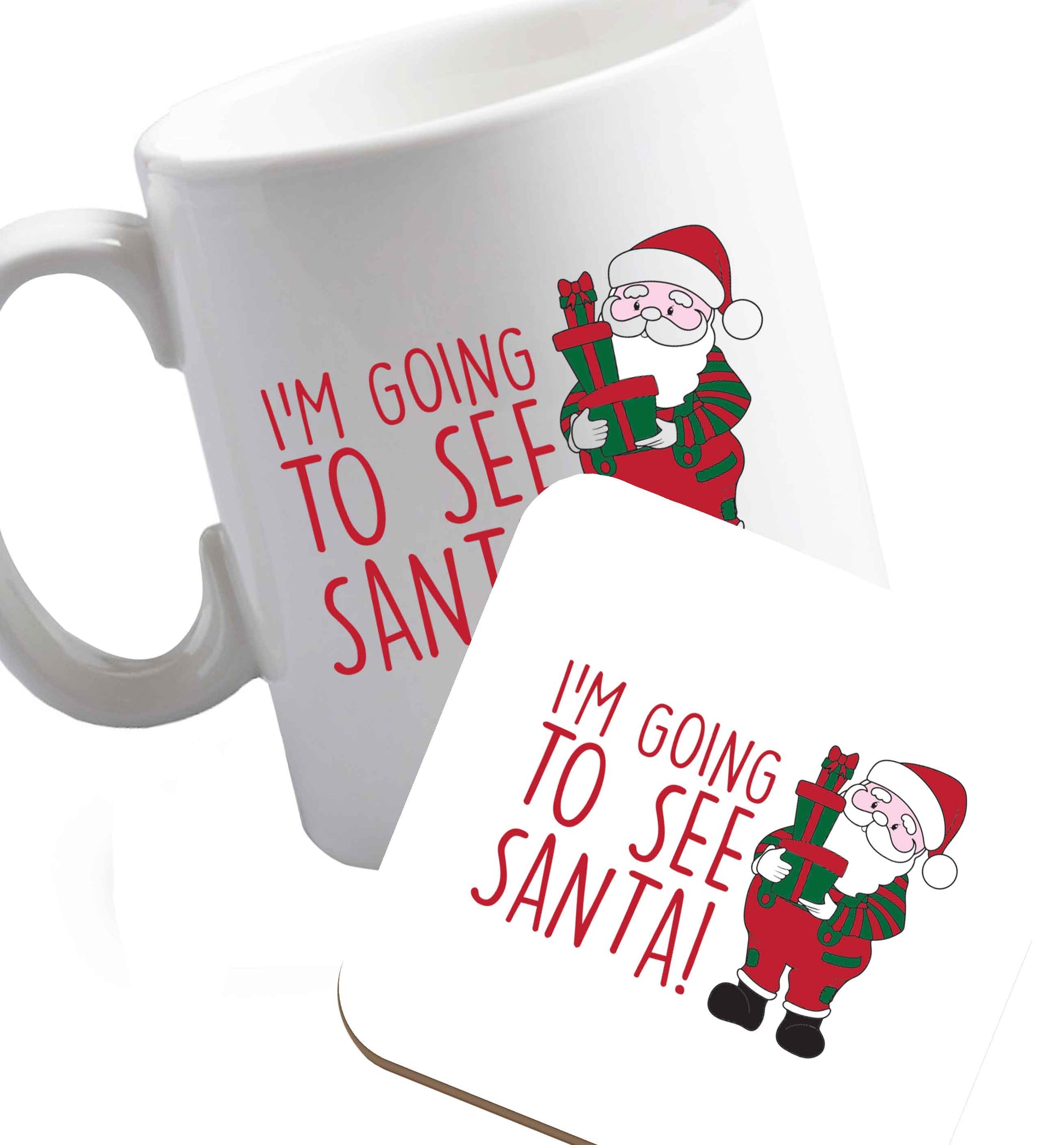 10 oz Favourite Type Pan Pancake ceramic mug and coaster set right handed
