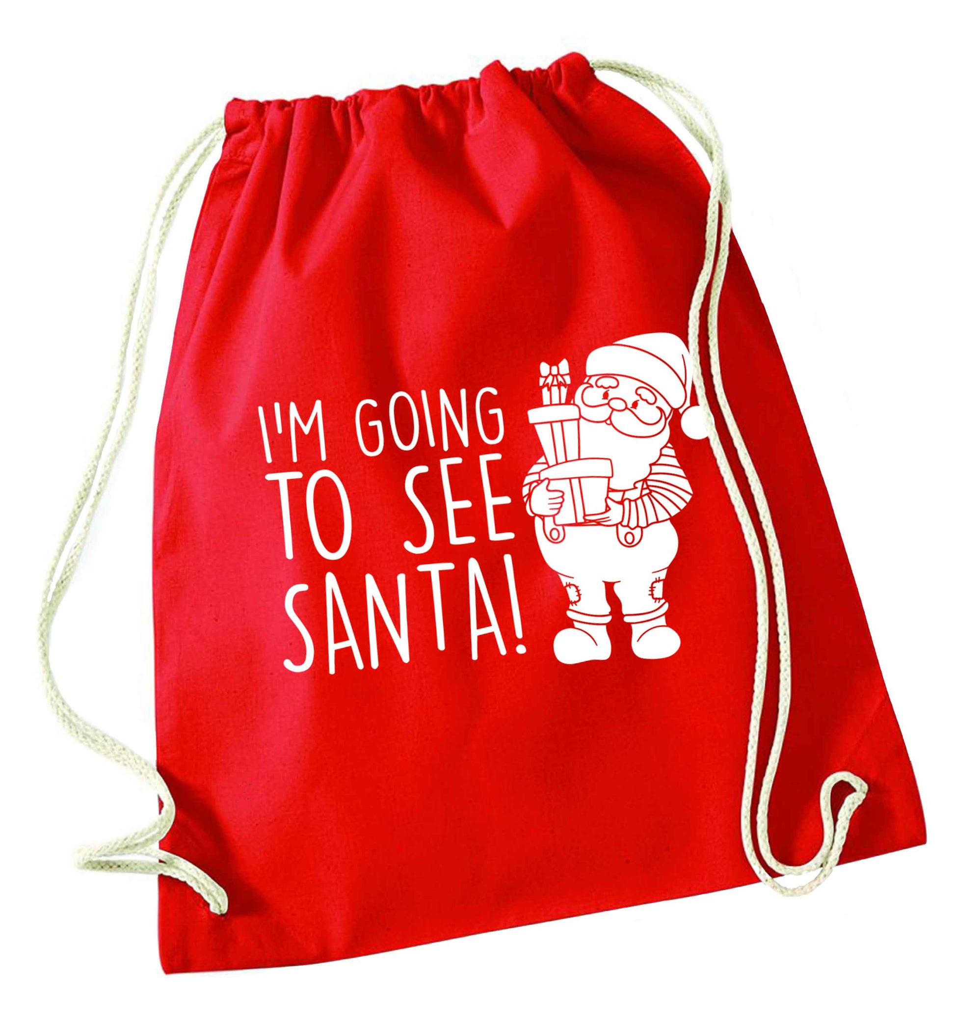 Merry Christmas red drawstring bag 