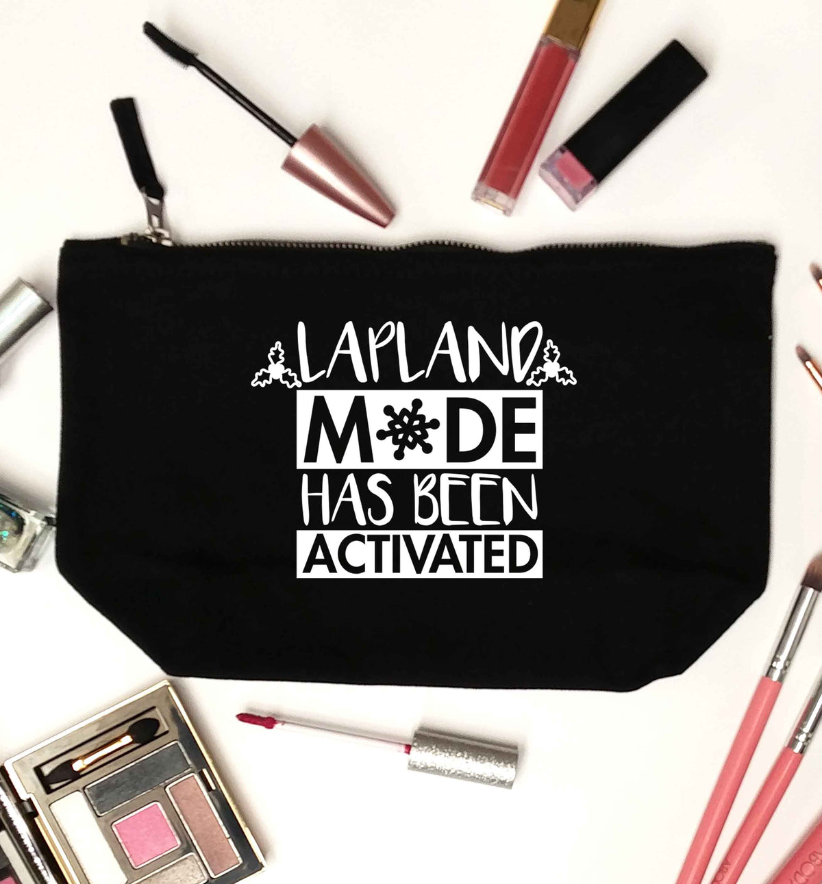 Merry Christmas black makeup bag