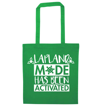 Merry Christmas green tote bag