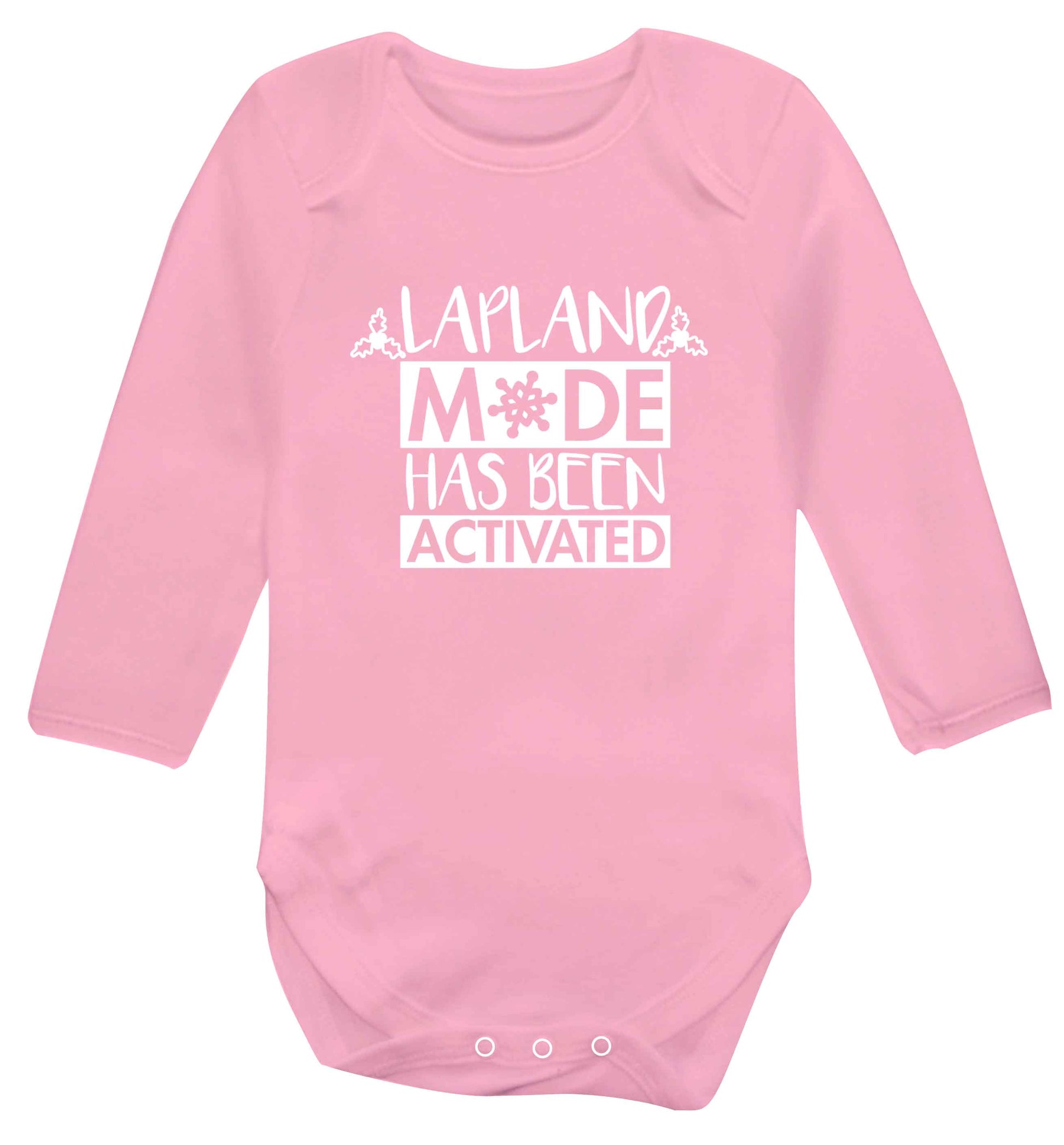 Merry Christmas baby vest long sleeved pale pink 6-12 months