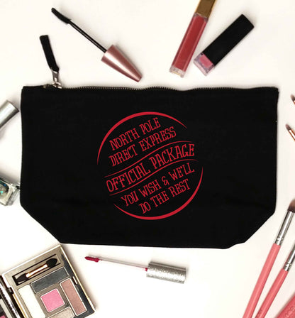 Merry Christmas black makeup bag