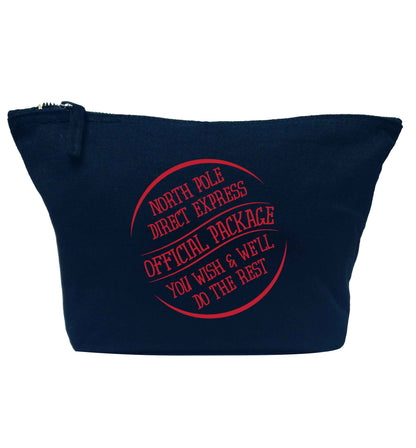 Merry Christmas navy makeup bag