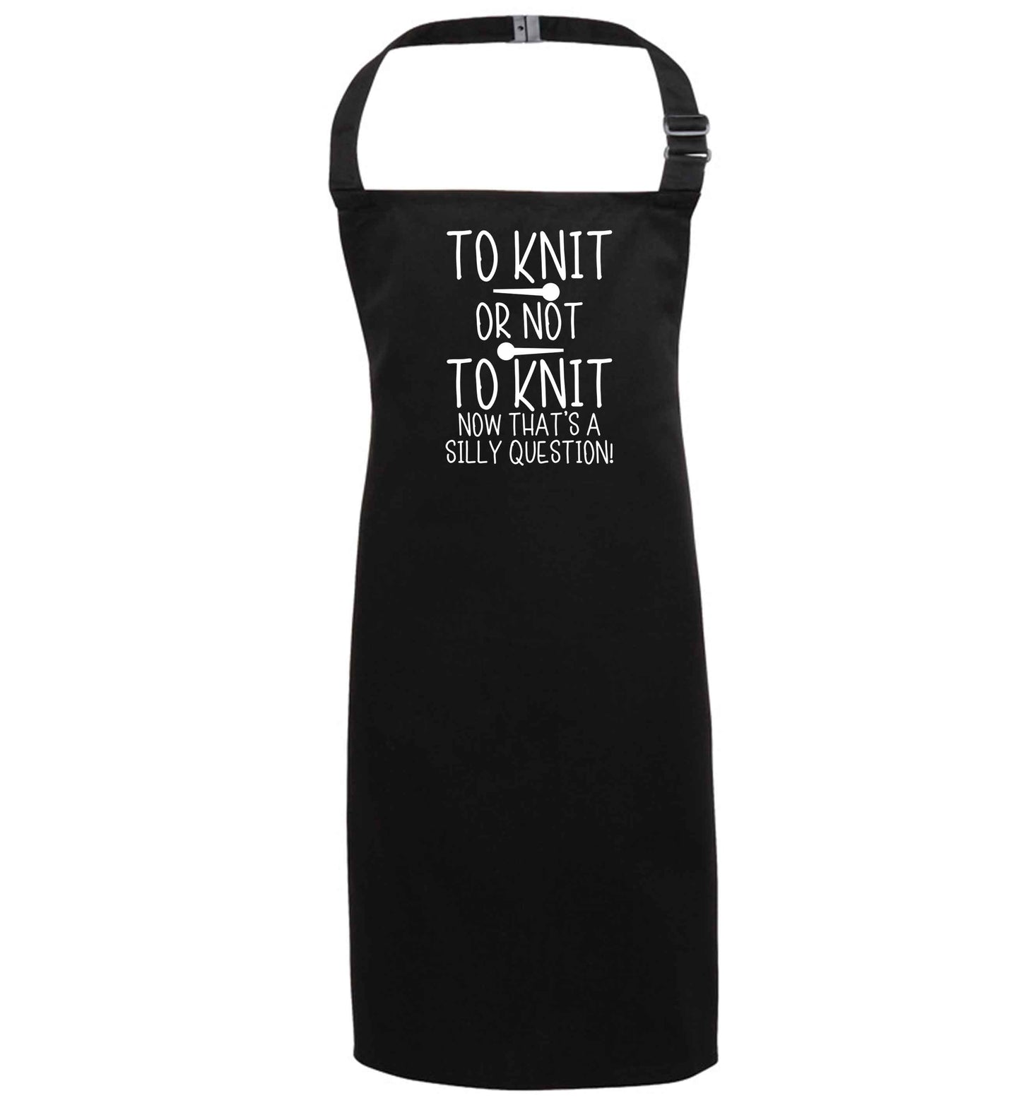 To knit or not to knit now that's a silly question black apron 7-10 years