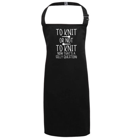 To knit or not to knit now that's a silly question black apron 7-10 years