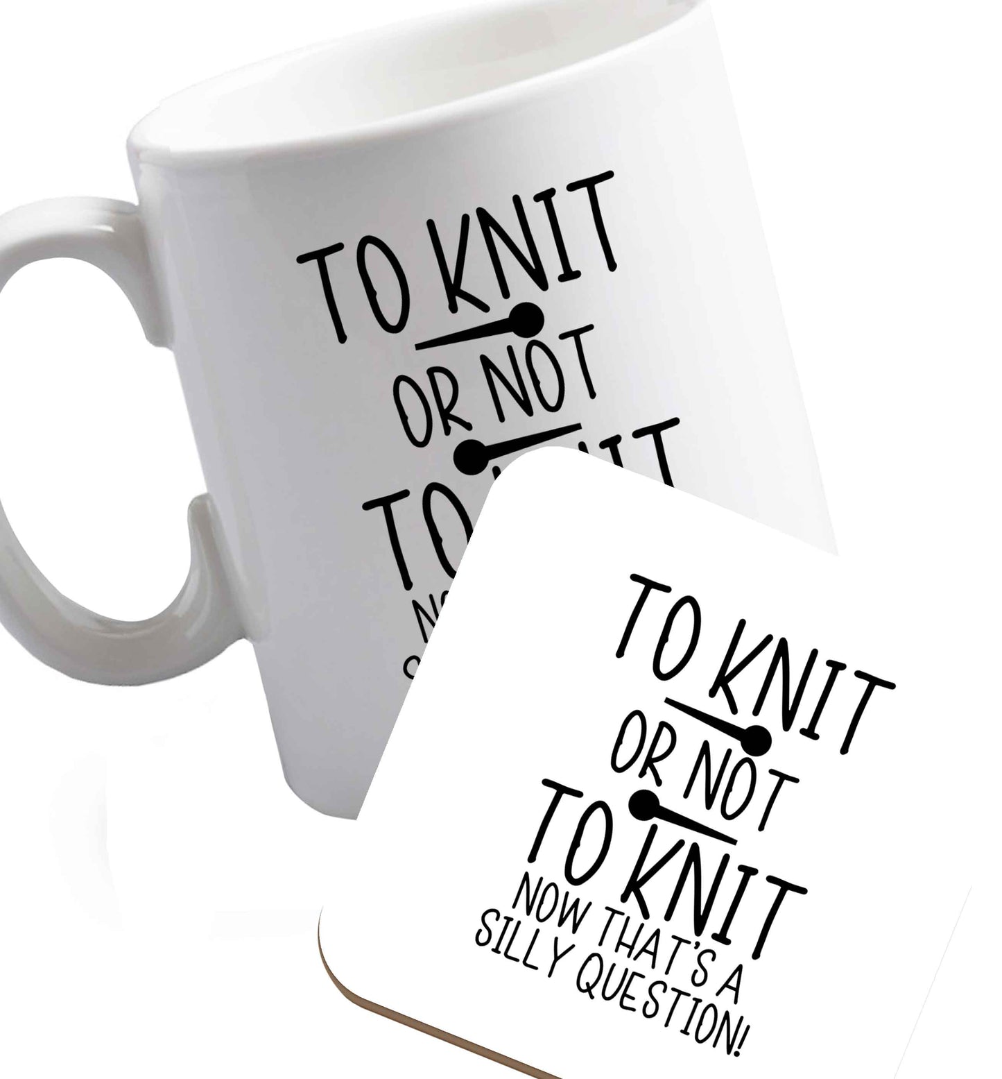 10 oz Favourite Type Pan Pancake ceramic mug and coaster set right handed