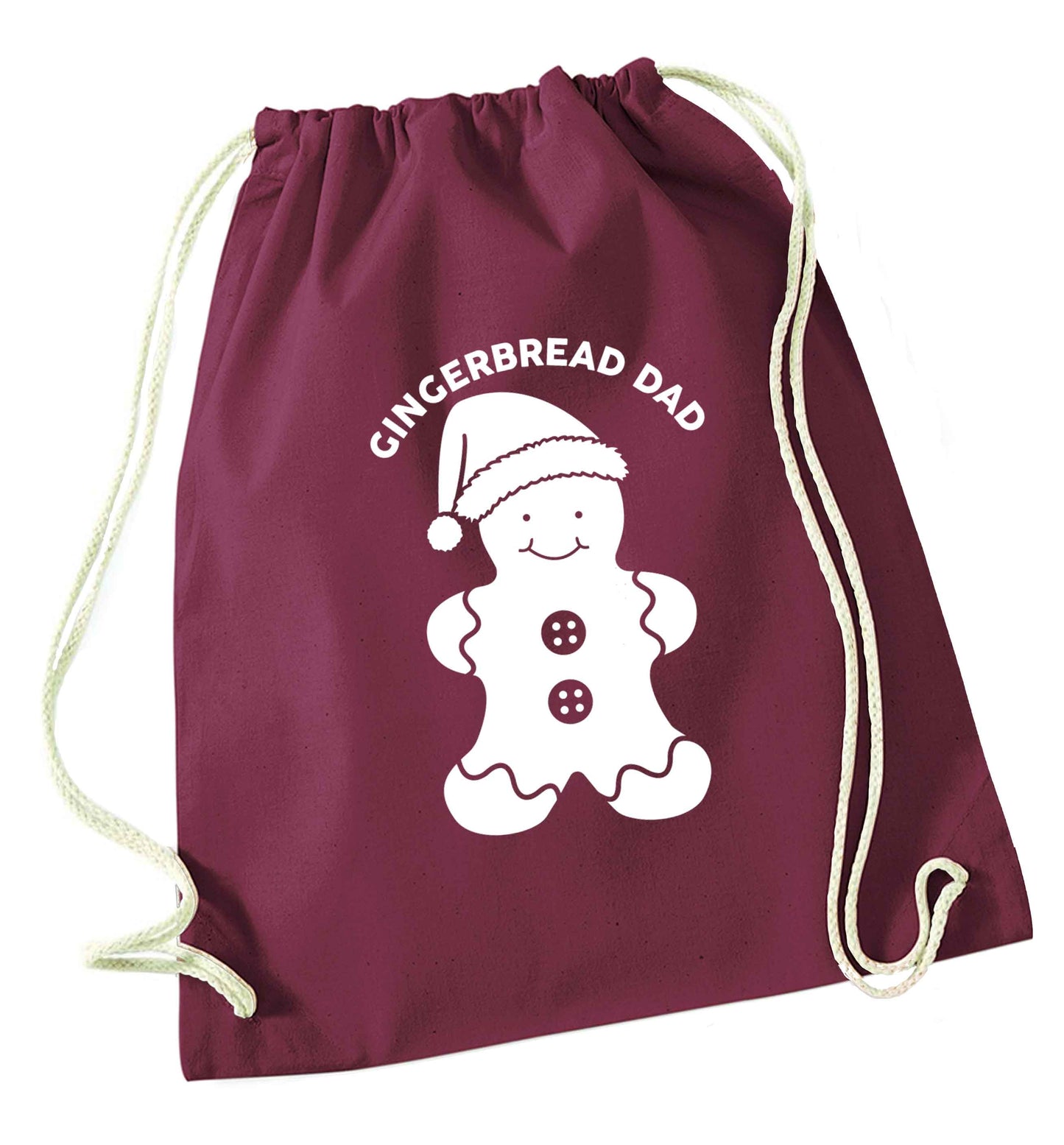 Merry Christmas maroon drawstring bag