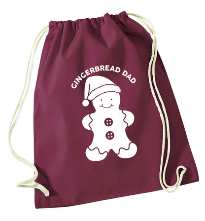Merry Christmas maroon drawstring bag
