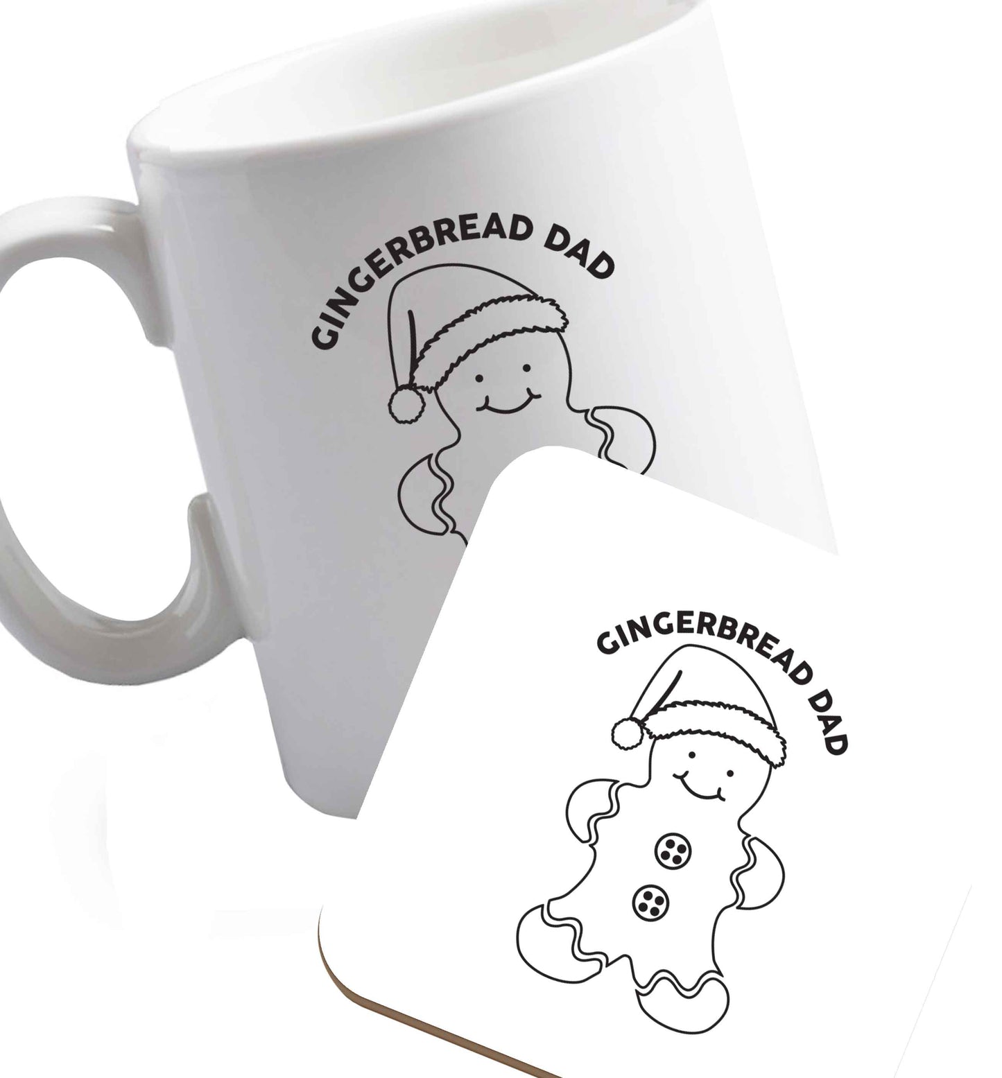 10 oz Favourite Type Pan Pancake ceramic mug and coaster set right handed