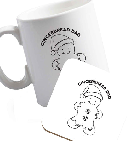 10 oz Favourite Type Pan Pancake ceramic mug and coaster set right handed