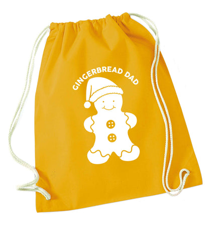 Merry Christmas mustard drawstring bag