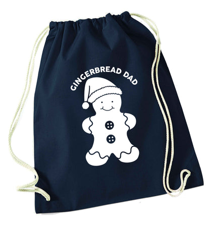 Merry Christmas navy drawstring bag