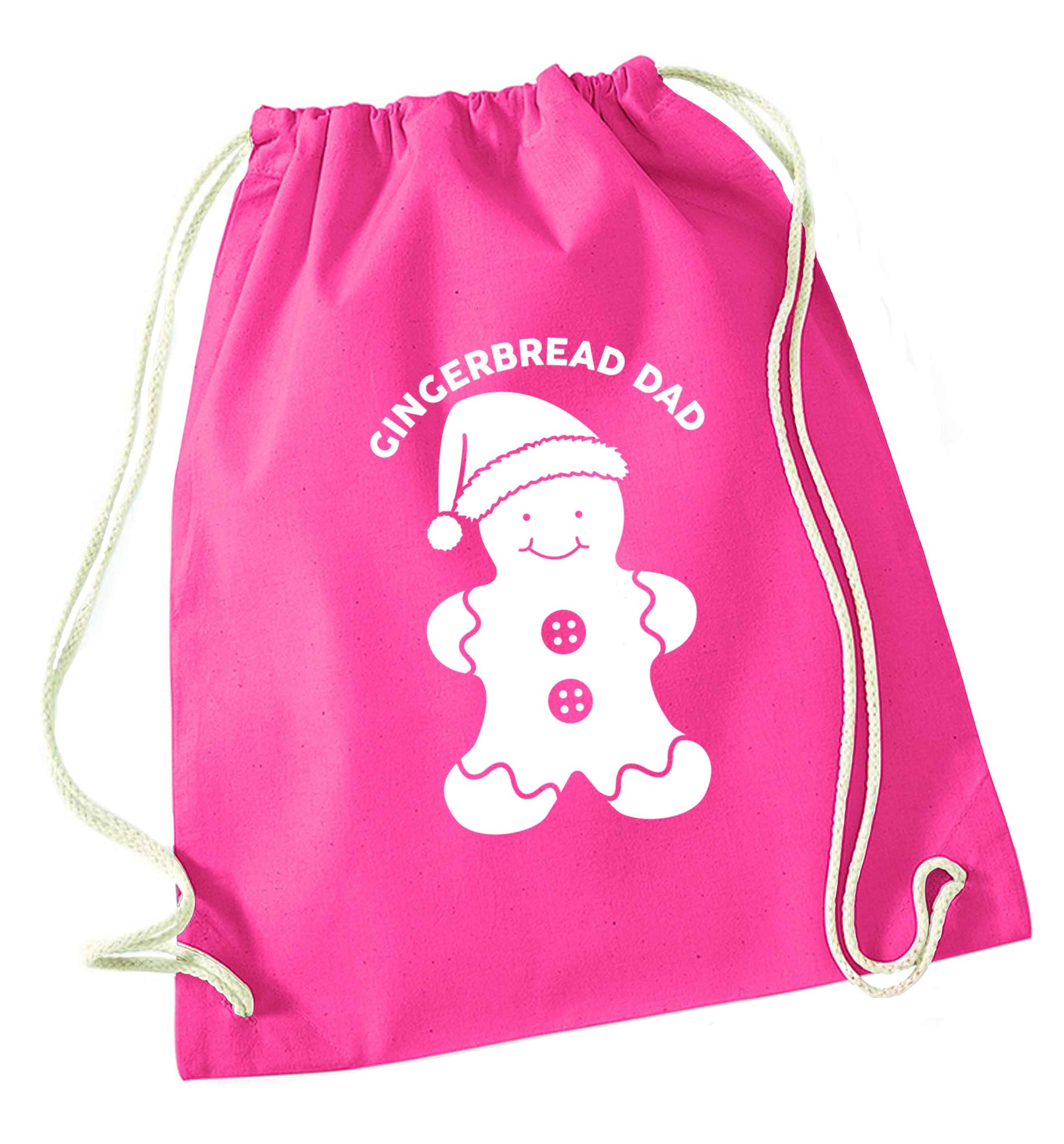 Merry Christmas pink drawstring bag