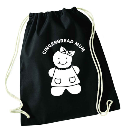 Merry Christmas black drawstring bag
