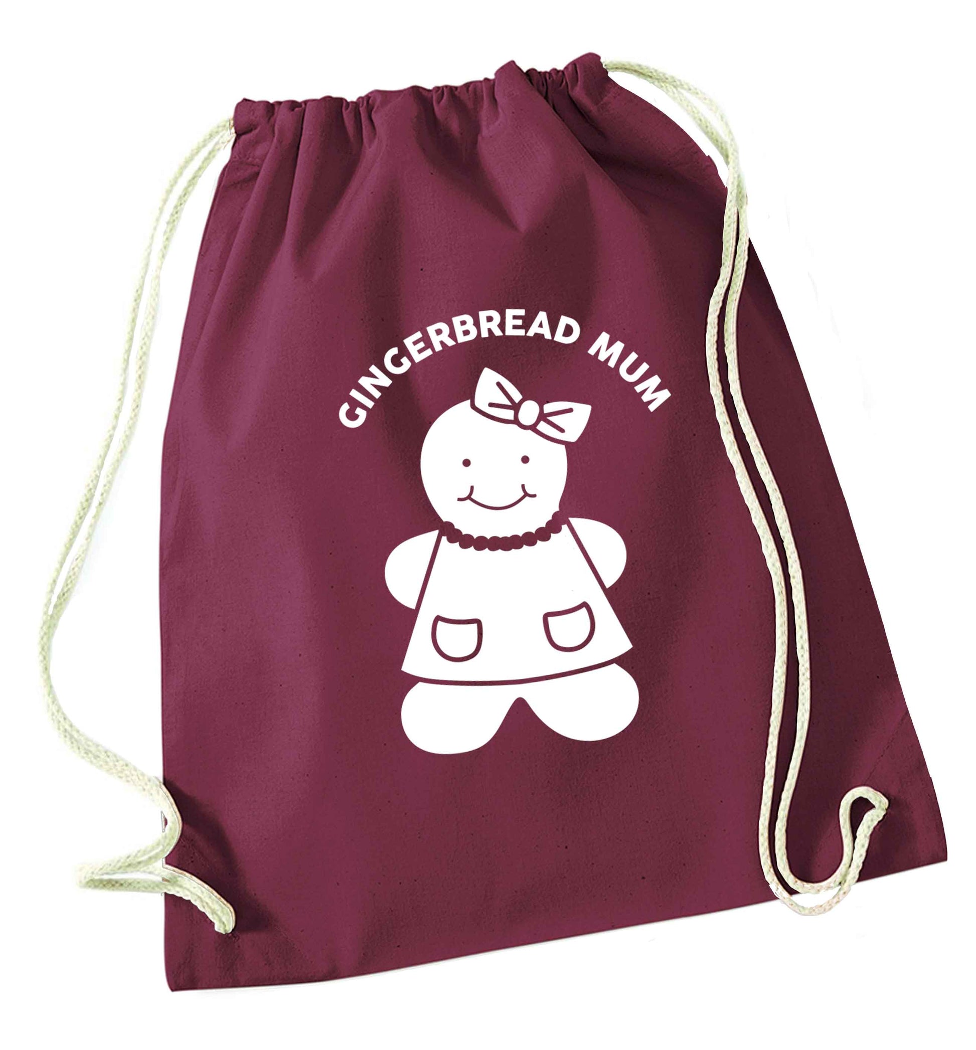 Merry Christmas maroon drawstring bag