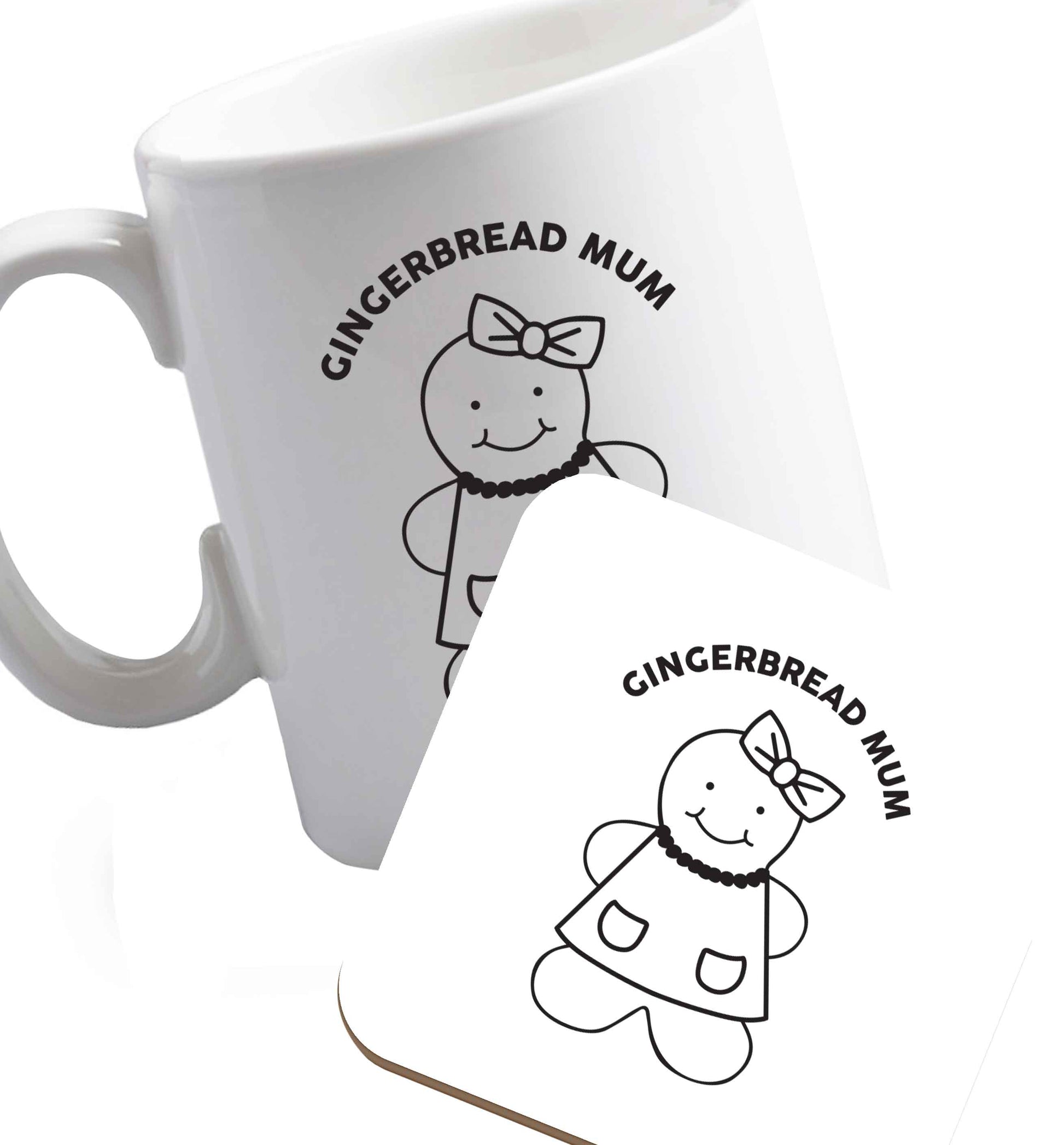 10 oz Favourite Type Pan Pancake ceramic mug and coaster set right handed