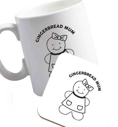 10 oz Favourite Type Pan Pancake ceramic mug and coaster set right handed