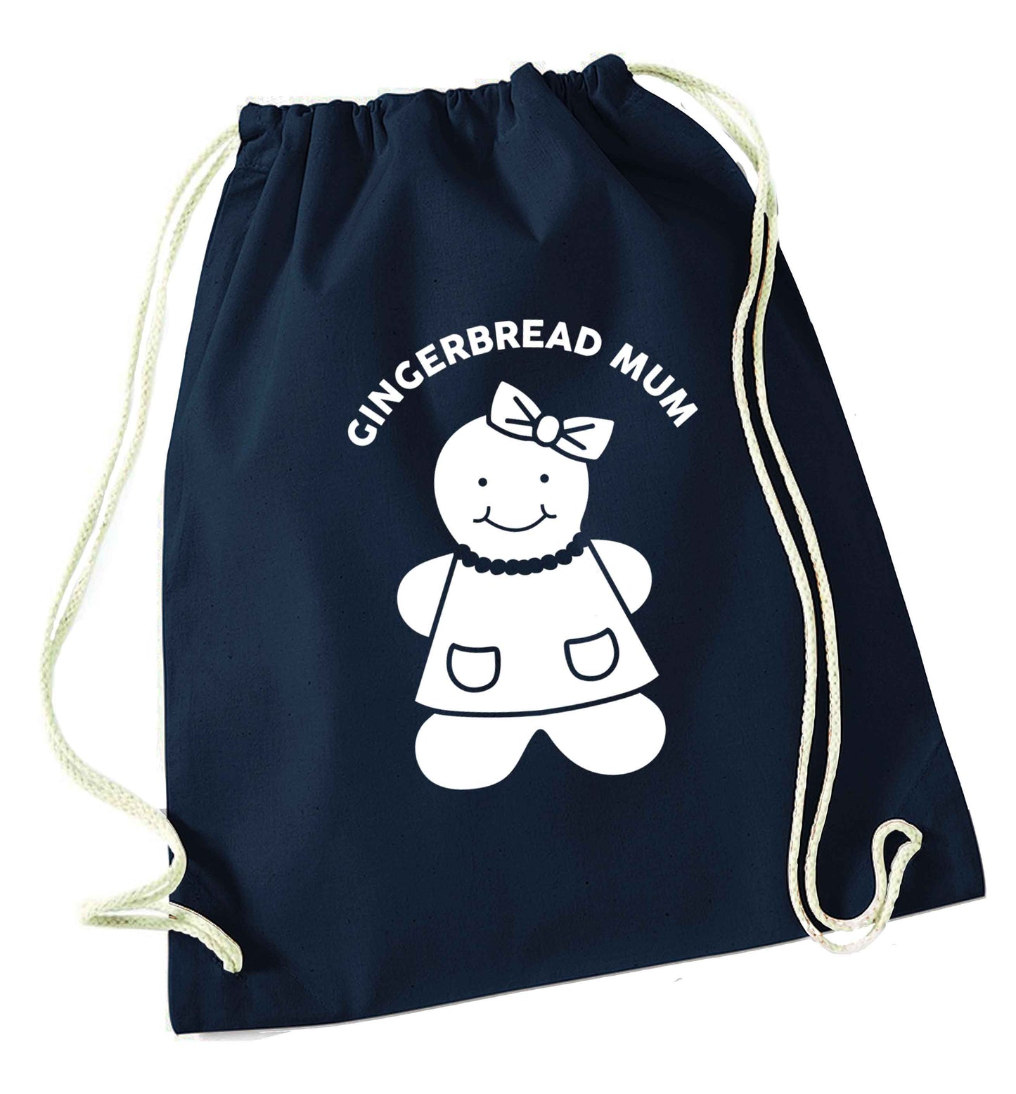 Merry Christmas navy drawstring bag