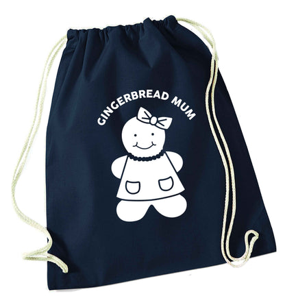 Merry Christmas navy drawstring bag