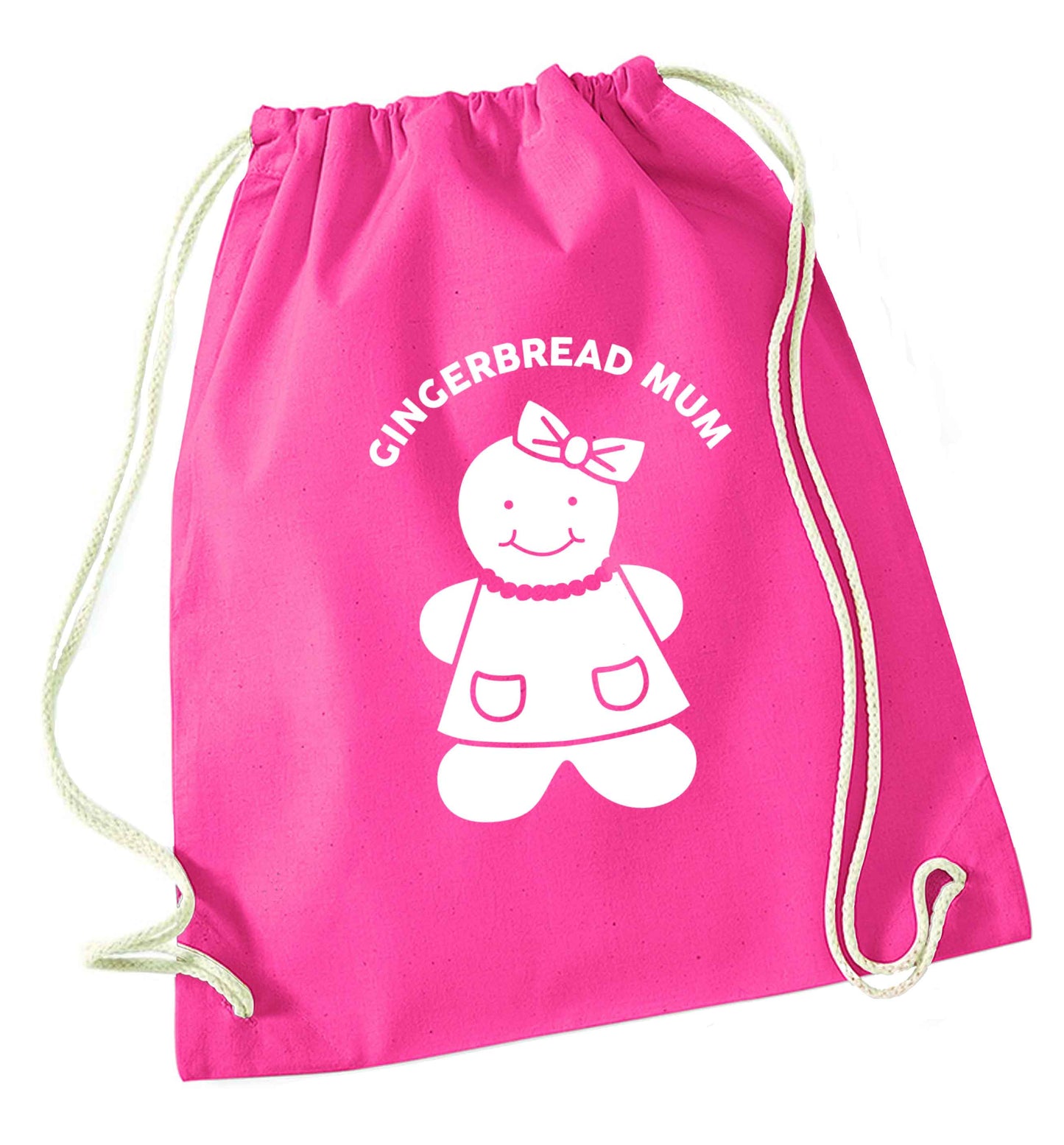 Merry Christmas pink drawstring bag