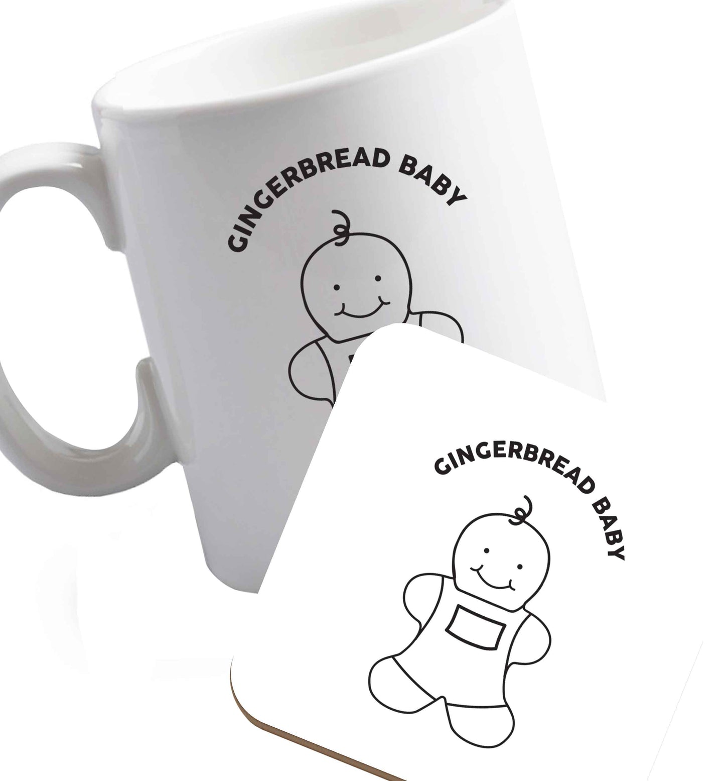 10 oz Favourite Type Pan Pancake ceramic mug and coaster set right handed