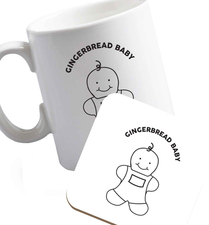 10 oz Favourite Type Pan Pancake ceramic mug and coaster set right handed