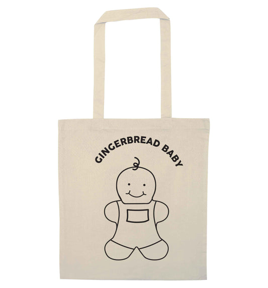 Gingerbread baby natural tote bag
