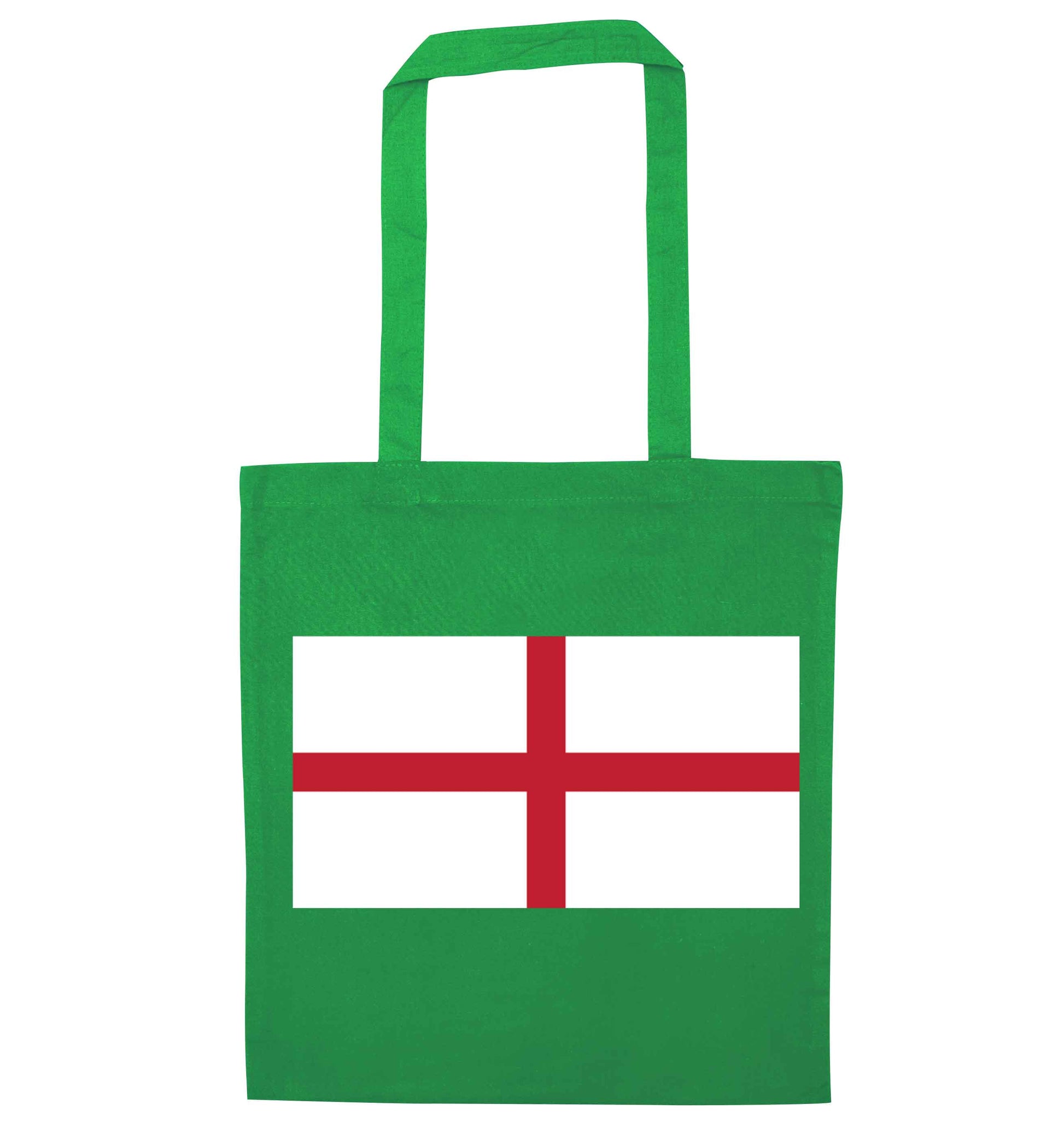England Flag green tote bag