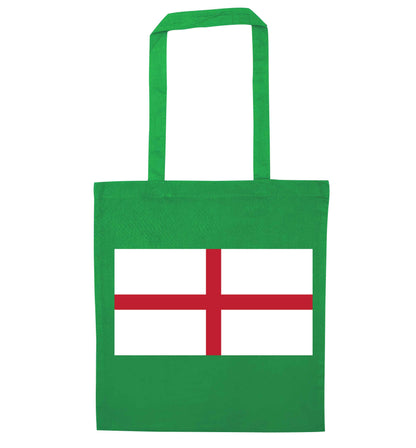 England Flag green tote bag