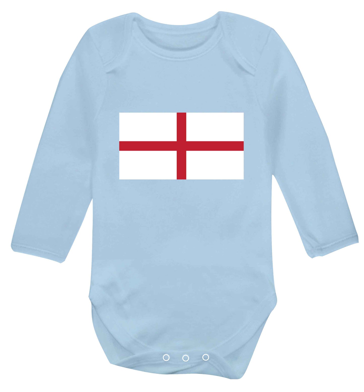 England Flag baby vest long sleeved pale blue 6-12 months