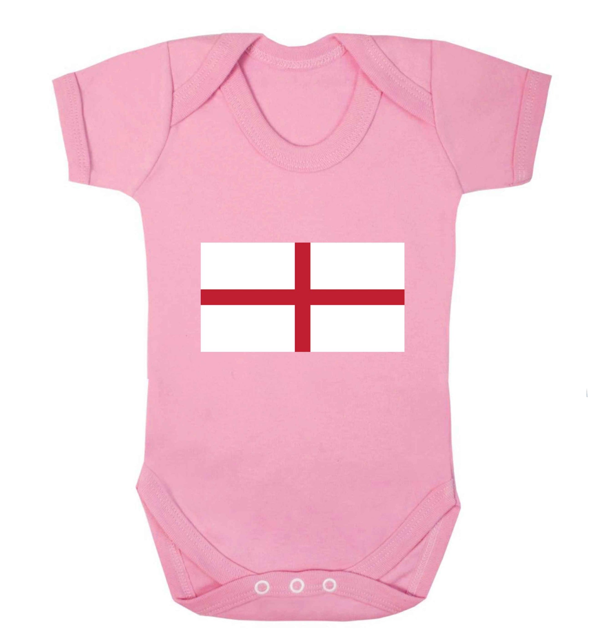 England Flag baby vest pale pink 18-24 months