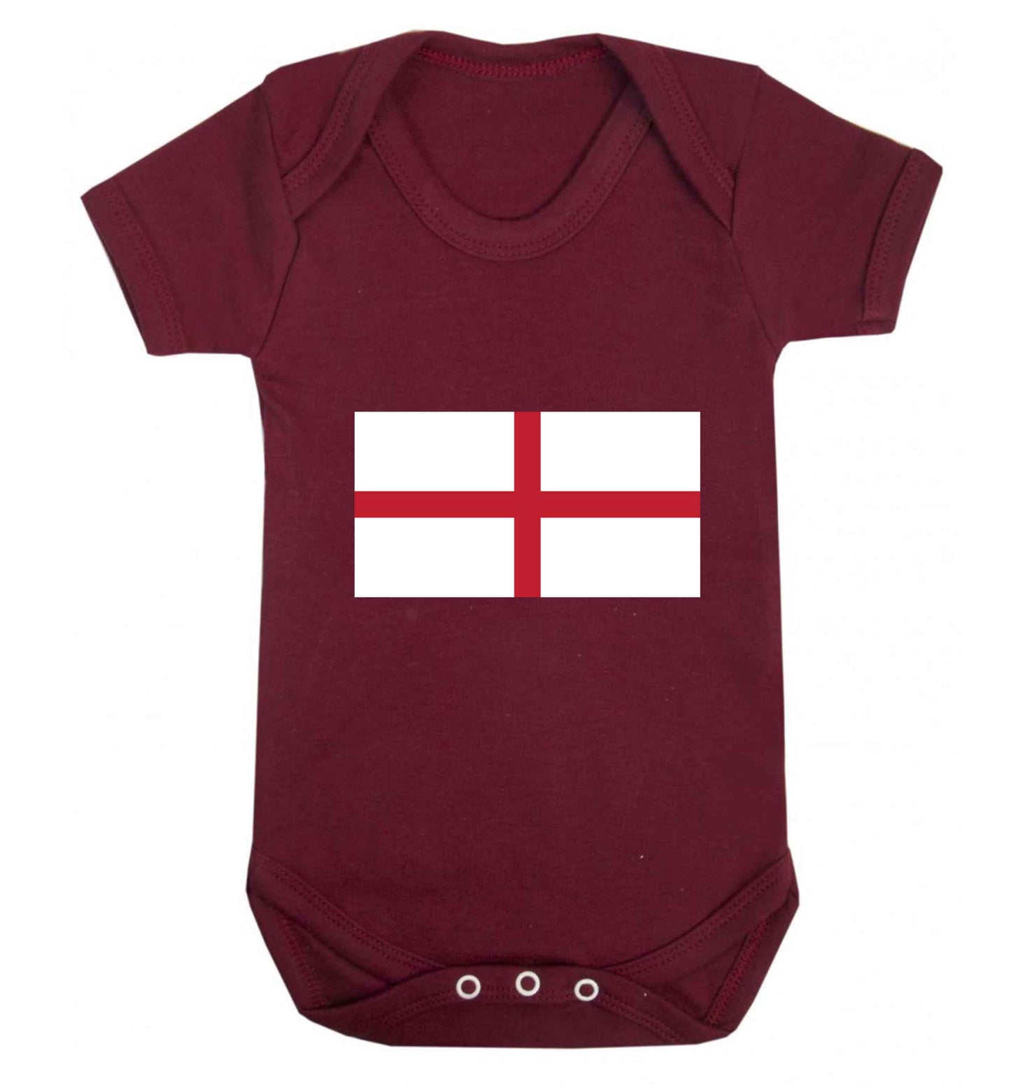 England Flag baby vest maroon 18-24 months