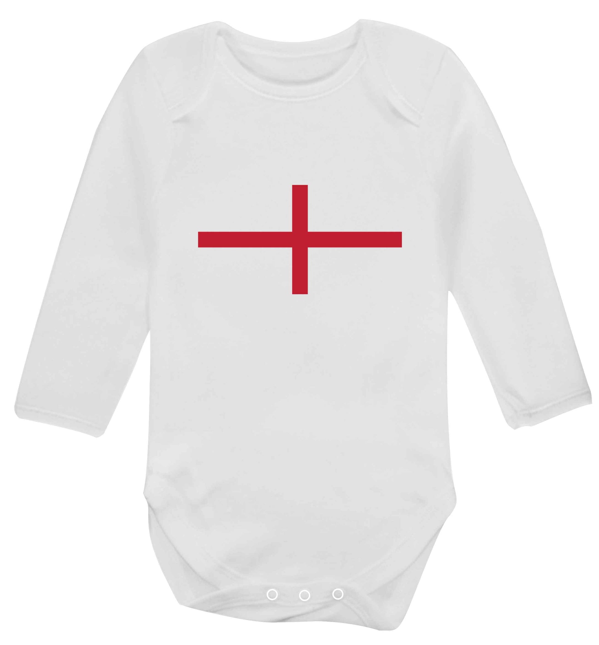 England Flag baby vest long sleeved white 6-12 months