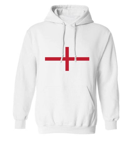 England Flag adults unisex white hoodie 2XL