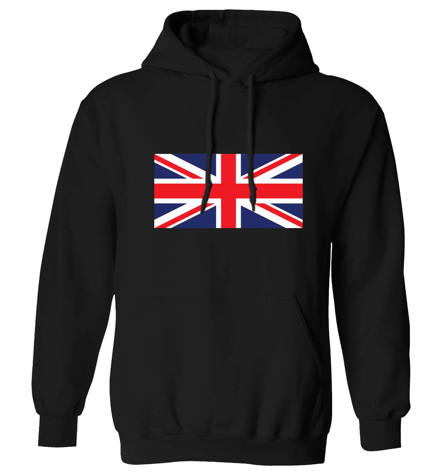 Union Jack adults unisex black hoodie 2XL